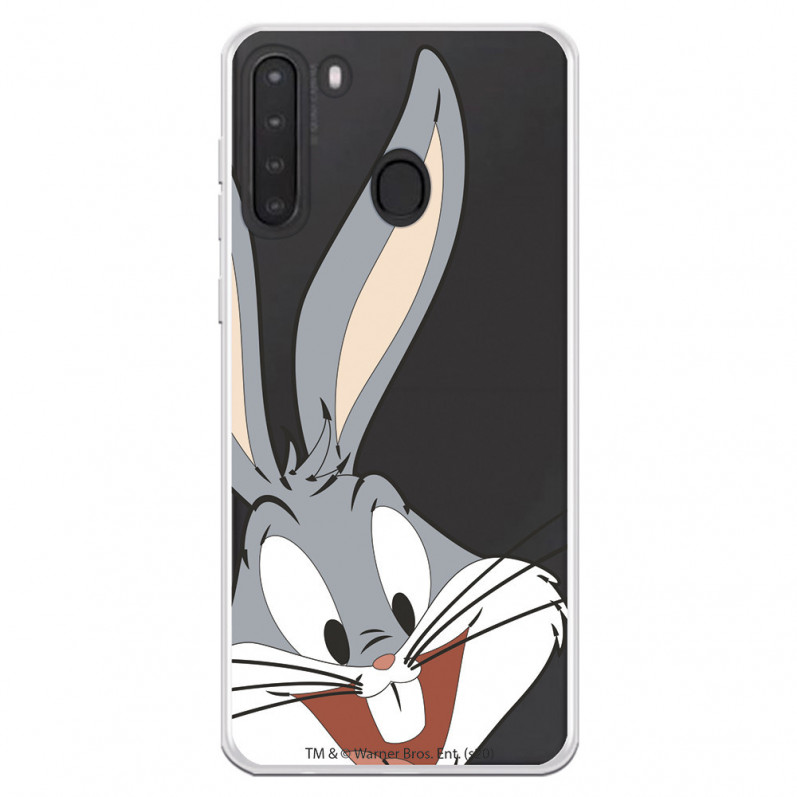 Případ pro Samsung Galaxy A21 Oficiální průhledná silueta králíka Bugs Bunny od Warner Bros - Looney Tunes