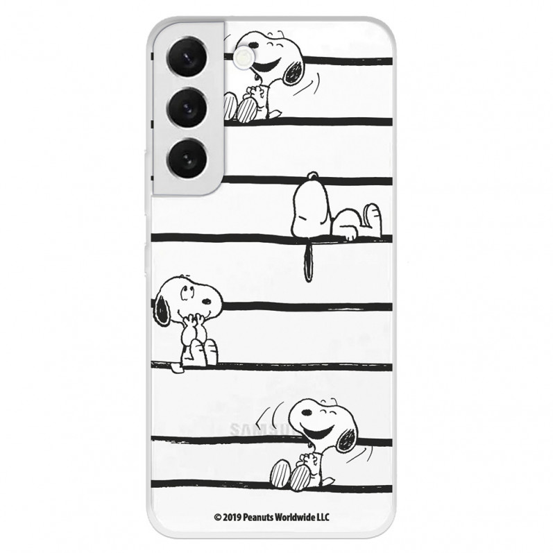 Případ pro Samsung Galaxy S22 Plus Oficiální pruhy Peanuts Snoopy - Snoopy