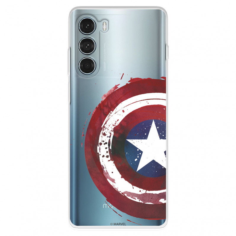 Funda para Motorola Moto G200 5G Oficial de Marvel Capitán América Escudo Transparente - Marvel