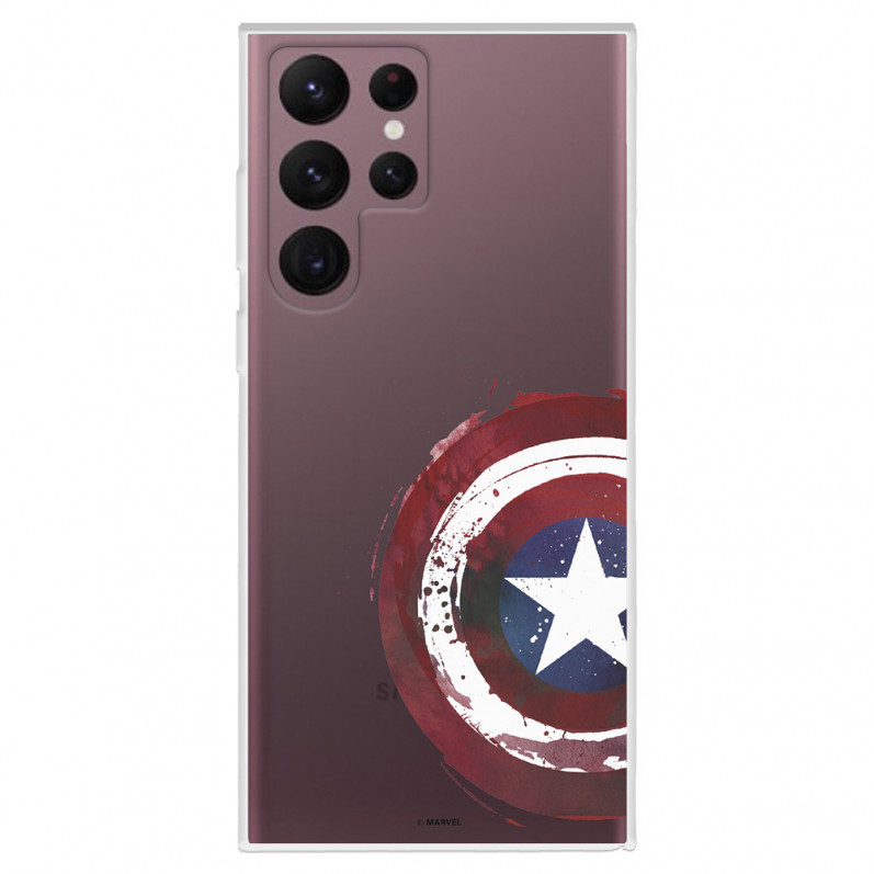 Případ pro Samsung Galaxy S22 Ultra Oficiální průhledný štít Marvel Captain America - Marvel