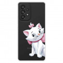 Funda para Samsung Galaxy A53 Oficial de Disney Marie Silueta - Los Aristogatos