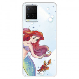 Funda para Vivo Y33s Oficial de Disney Ariel y Sebastián Burbujas - La Sirenita