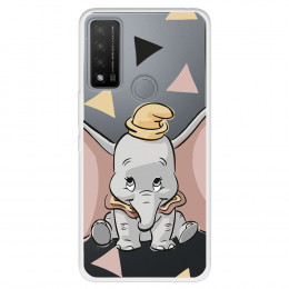 Funda para TCL 20R 5G Oficial de Disney Dumbo Silueta Transparente - Dumbo