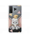 Funda para TCL 20R 5G Oficial de Disney Dumbo Silueta Transparente - Dumbo