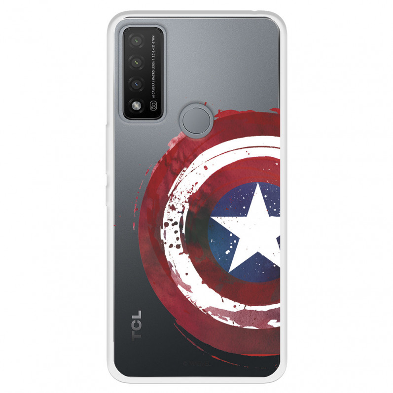 Funda para TCL 20R 5G Oficial de Marvel Capitán América Escudo Transparente - Marvel