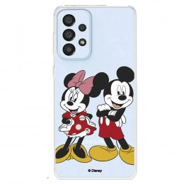 Funda para Samsung Galaxy A33 5G Oficial de Disney Mickey y Minnie Posando - Clásicos Disney