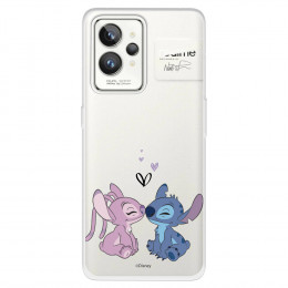 Funda para Realme GT 2 Pro Oficial de Disney Angel & Stitch Beso - Lilo & Stitch