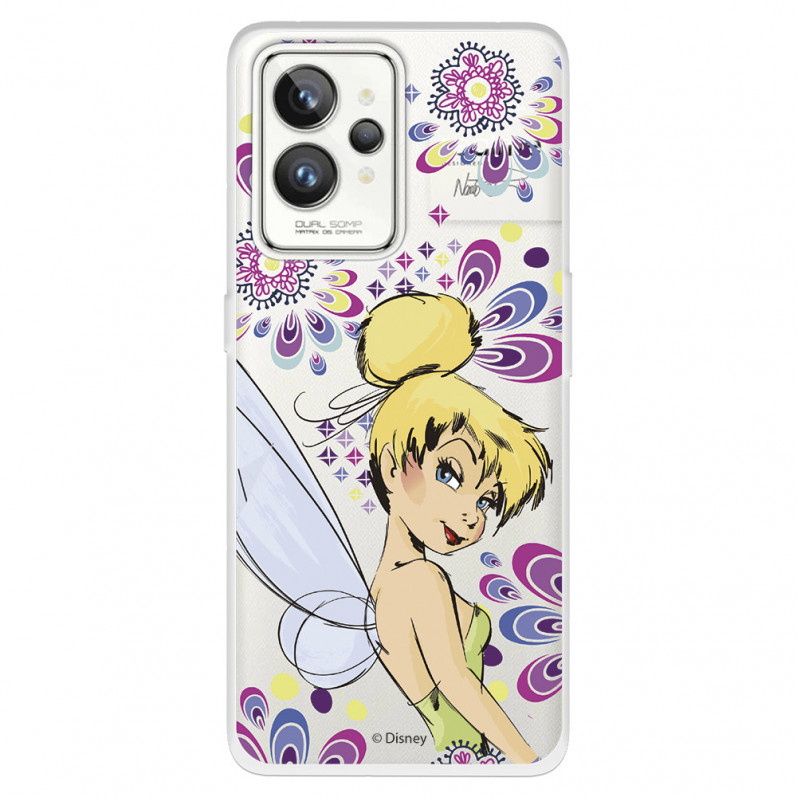 Funda para Realme GT 2 Pro Oficial de Disney Campanilla Flores - Peter Pan