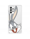 Funda para Samsung Galaxy A73 5G Oficial de Warner Bros Bugs Bunny Silueta Transparente - Looney Tunes