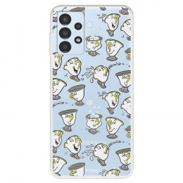 Funda para Samsung Galaxy A13 4G Oficial de Disney Chip Potts Siluetas - La Bella y la Bestia