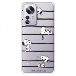 Funda para Xiaomi 12X Oficial de Peanuts Snoopy rayas - Snoopy