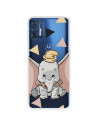 Funda para Motorola Moto G9 Plus Oficial de Disney Dumbo Silueta Transparente - Dumbo