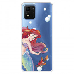 Funda para Vivo Y01 Oficial de Disney Ariel y Sebastián Burbujas - La Sirenita