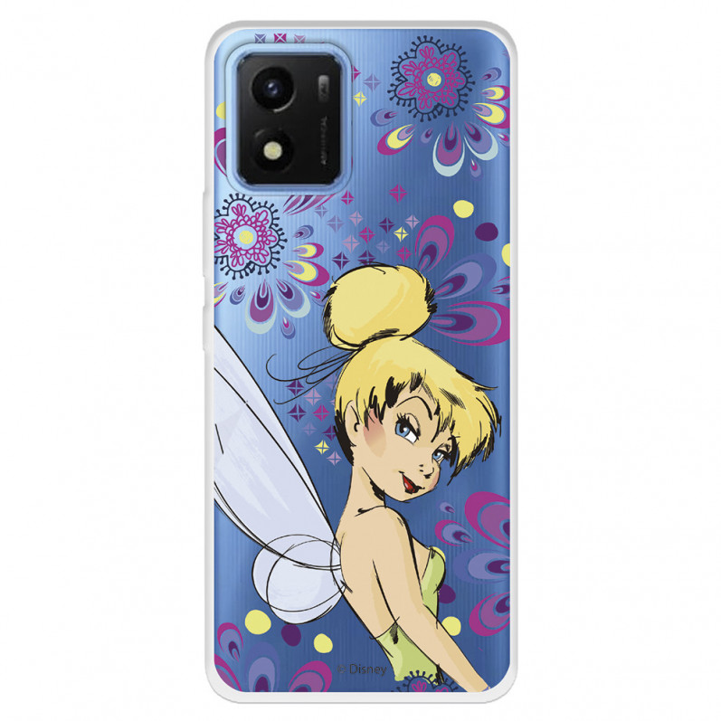 Funda para Vivo Y01 Oficial de Disney Campanilla Flores - Peter Pan