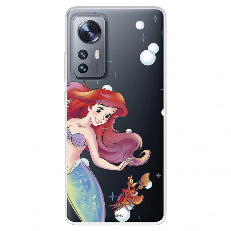 Funda para Xiaomi 12 Pro Oficial de Disney Ariel y Sebastián Burbujas - La Sirenita