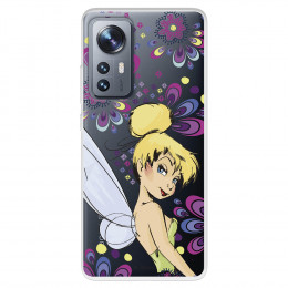 Funda para Xiaomi 12 Pro Oficial de Disney Campanilla Flores - Peter Pan