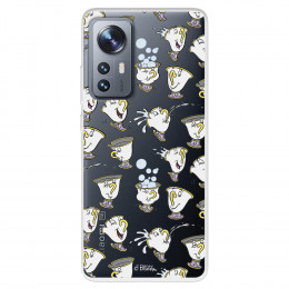 Funda para Xiaomi 12 Pro Oficial de Disney Chip Potts Siluetas - La Bella y la Bestia