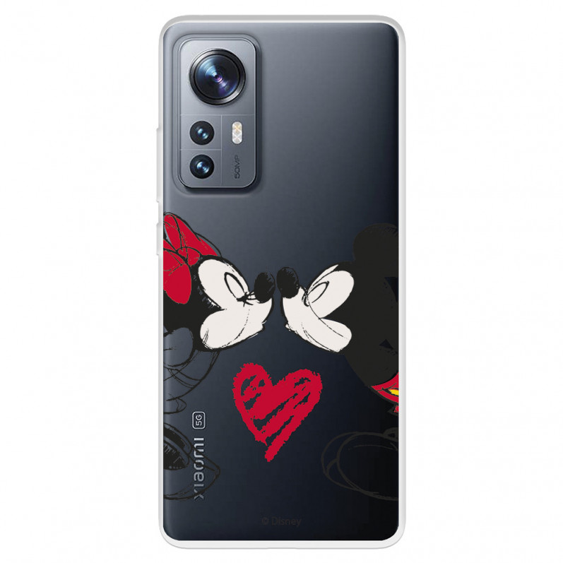 Funda para Xiaomi 12 Pro Oficial de Disney Mickey y Minnie Beso - Clásicos Disney