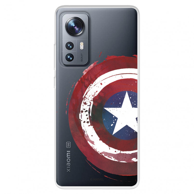 Funda para Xiaomi 12 Pro Oficial de Marvel Capitán América Escudo Transparente - Marvel