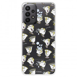 Funda para Samsung Galaxy A23 5G Oficial de Disney Chip Potts Siluetas - La Bella y la Bestia