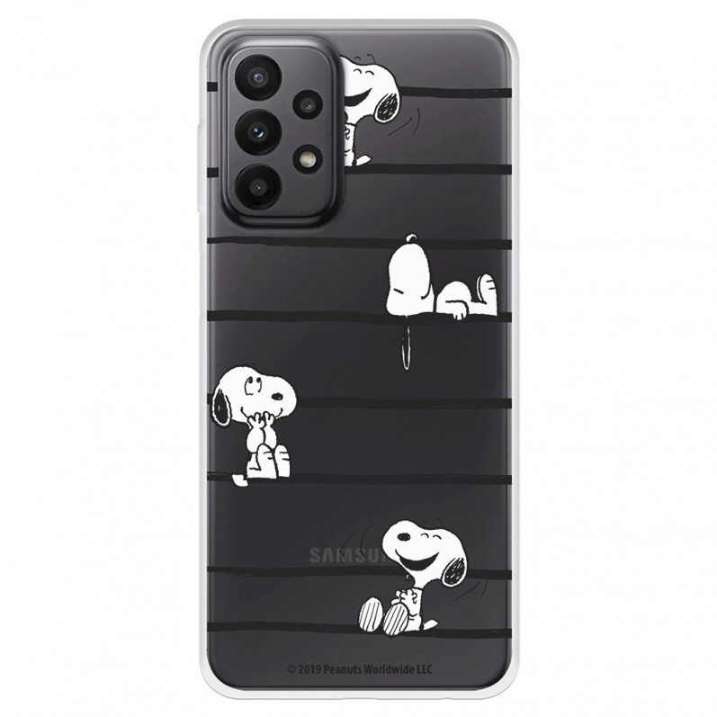 Funda para Samsung Galaxy A23 5G Oficial de Peanuts Snoopy rayas - Snoopy