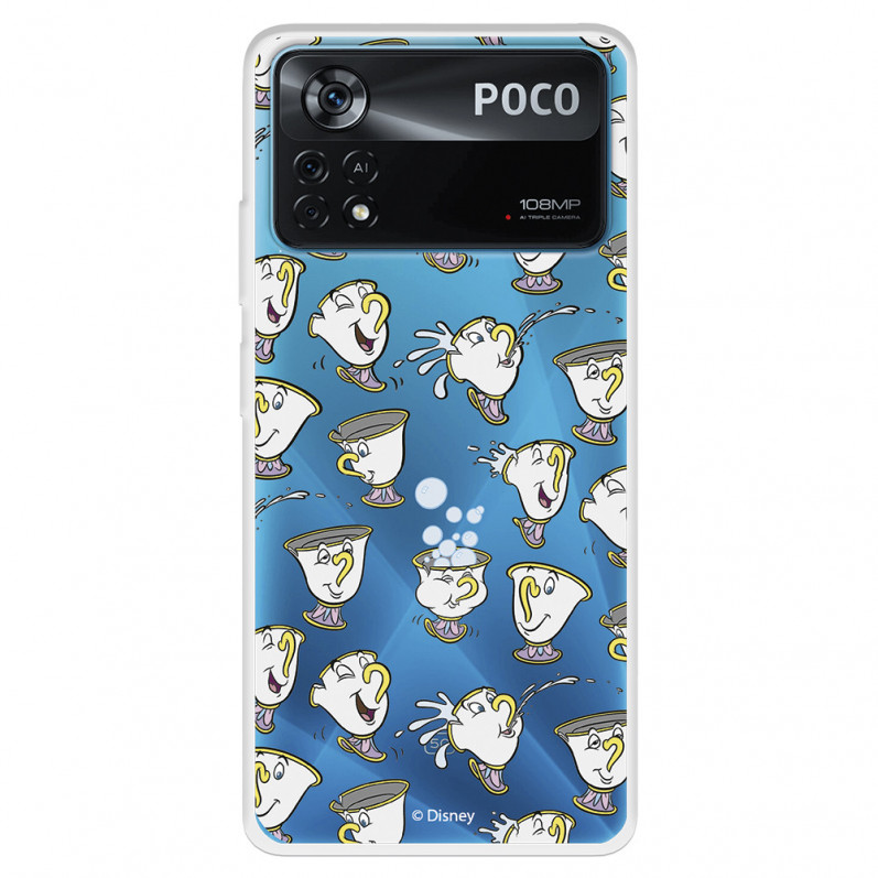 Funda para Xiaomi Poco X4 Pro Oficial de Disney Chip Potts Siluetas - La Bella y la Bestia