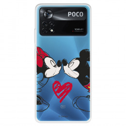 Funda para Xiaomi Poco X4 Pro Oficial de Disney Mickey y Minnie Beso - Clásicos Disney