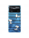 Funda para Xiaomi Poco X4 Pro Oficial de Peanuts Snoopy rayas - Snoopy