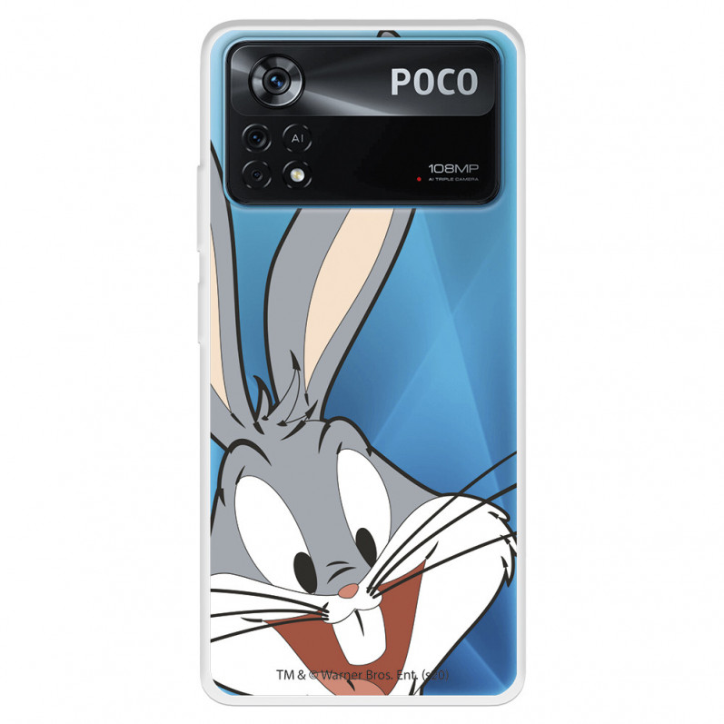 Funda para Xiaomi Poco X4 Pro Oficial de Warner Bros Bugs Bunny Silueta Transparente - Looney Tunes