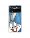 Funda para Xiaomi Poco X4 Pro Oficial de Warner Bros Bugs Bunny Silueta Transparente - Looney Tunes