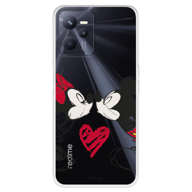 Funda para Realme C35 Oficial de Disney Mickey y Minnie Beso - Clásicos Disney