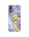 Funda para TCL 30 5G Oficial de Disney Campanilla Flores - Peter Pan