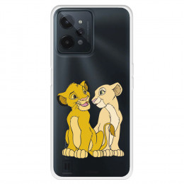 Funda para Realme C31 Oficial de Disney Simba y Nala Silueta - El Rey León