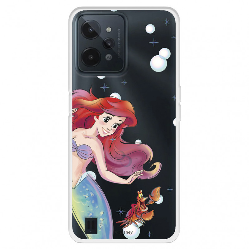 Funda para Realme C31 Oficial de Disney Ariel y Sebastián Burbujas - La Sirenita