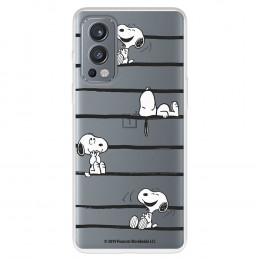 Funda para OnePlus Nord CE 2 Oficial de Peanuts Snoopy rayas - Snoopy