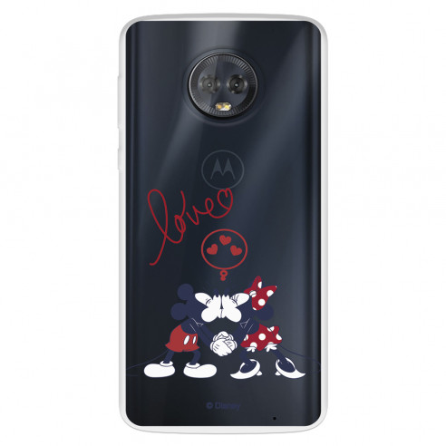 Funda para Motorola Moto G6 Oficial de Disney Mickey y Minnie Love - Clásicos Disney