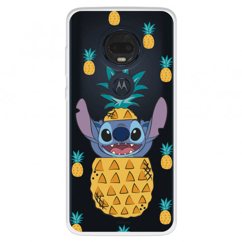 Funda para Motorola Moto G7 Oficial de Disney Stitch Piñas - Lilo & Stitch