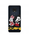 Funda para Motorola Moto G7 Oficial de Disney Mickey y Minnie Posando - Clásicos Disney