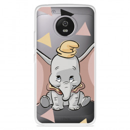 Funda para Motorola Moto G5 Oficial de Disney Dumbo Silueta Transparente - Dumbo