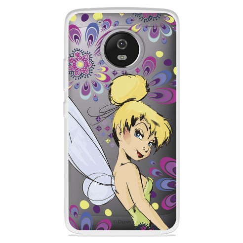 Funda para Motorola Moto G5 Oficial de Disney Campanilla Flores - Peter Pan