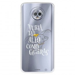 Funda para Motorola Moto G6 Plus Oficial de Disney Dumbo Vuela tan Alto - Dumbo