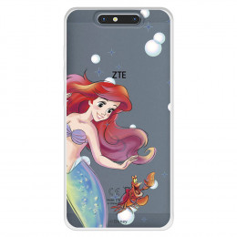 Funda para ZTE Blade V8 Oficial de Disney Ariel y Sebastián Burbujas - La Sirenita