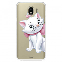 Funda para Samsung Galaxy J4 2018 Oficial de Disney Marie Silueta - Los Aristogatos