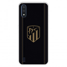 Funda para Samsung Galaxy A01 del Atlético de Madrid Escudo Dorado Fondo Negro  - Licencia Oficial Atlético de Madrid