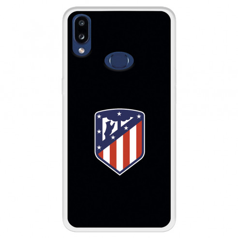 Funda para Samsung Galaxy A10s del Atlético de Madrid Escudo Fondo Negro  - Licencia Oficial Atlético de Madrid