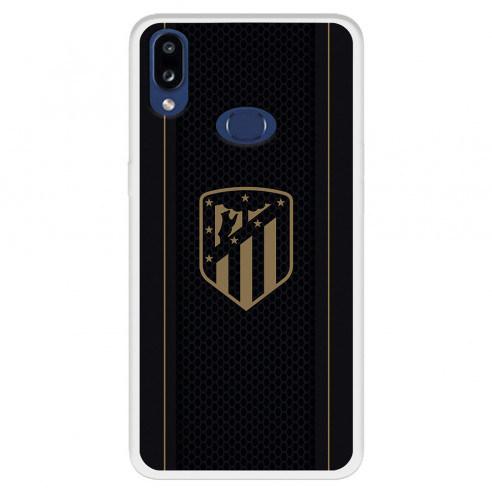 Funda para Samsung Galaxy A10s del Atlético de Madrid Escudo Dorado Fondo Negro  - Licencia Oficial Atlético de Madrid