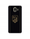 Funda para Samsung Galaxy J4 2018 del Atlético de Madrid Escudo Dorado Fondo Negro  - Licencia Oficial Atlético de Madrid