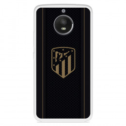 Funda para Motorola Moto E4 del Atlético de Madrid Escudo Dorado Fondo Negro  - Licencia Oficial Atlético de Madrid