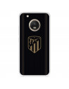 Funda para Motorola Moto G5 Plus del Atlético de Madrid Escudo Dorado Fondo Negro  - Licencia Oficial Atlético de Madrid