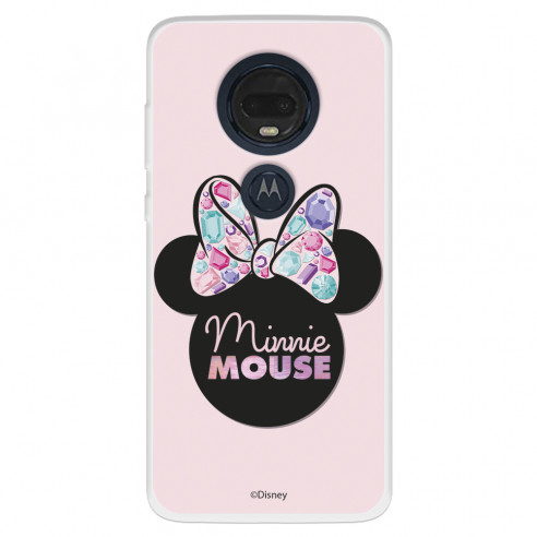 Funda para Motorola Moto G7 Plus Oficial de Disney Minnie Pink Shadow - Clásicos Disney